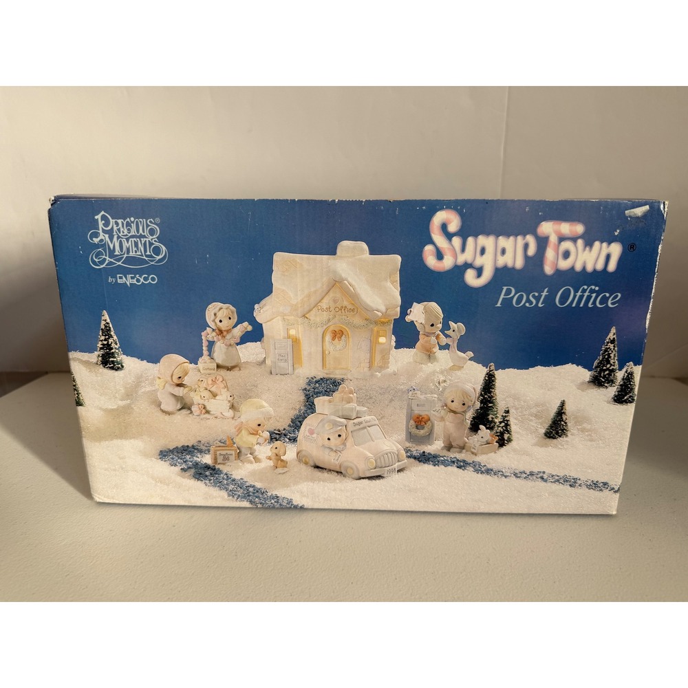 Precious Moments Sugar Town Post Office 8 Piece Set Enesco Village 1998 Read